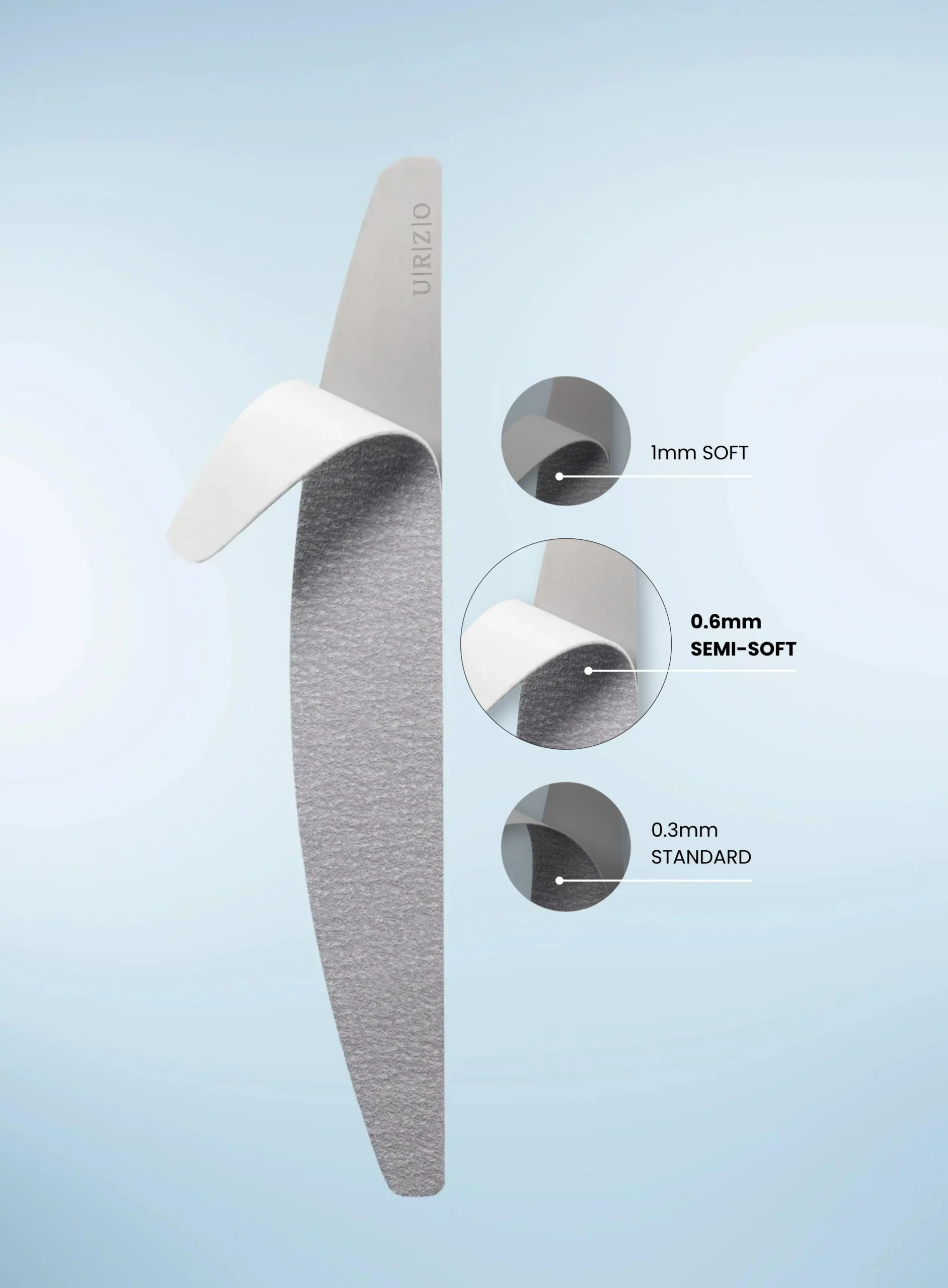 Semi-soft interchangeable nail files